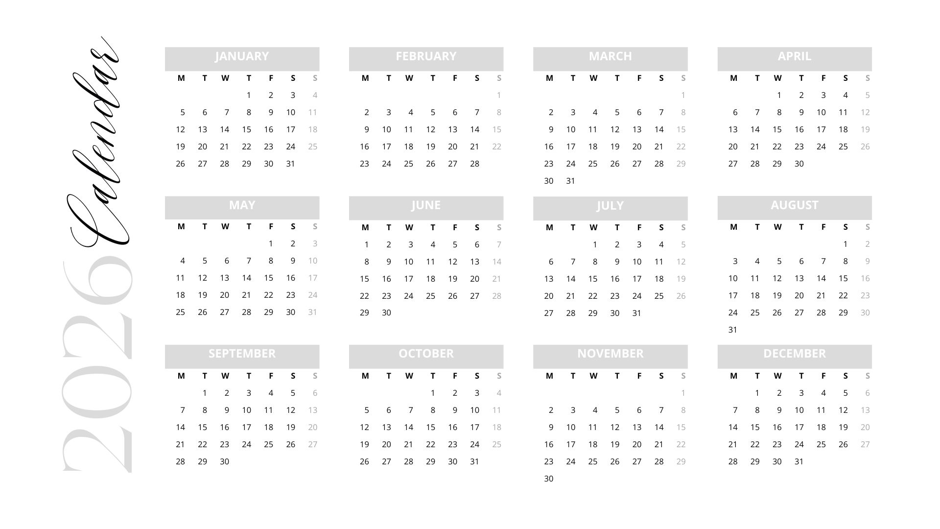 Printable Calendar November 2026 Heartit