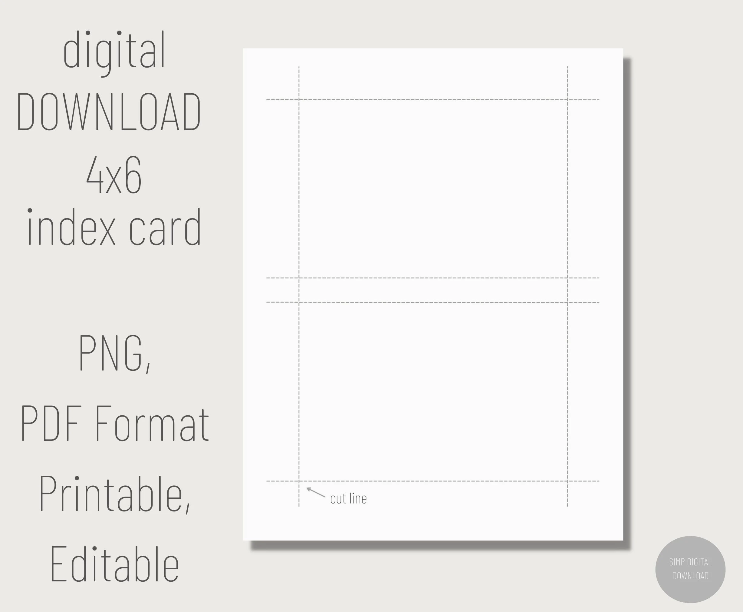 Index Card Template Printable