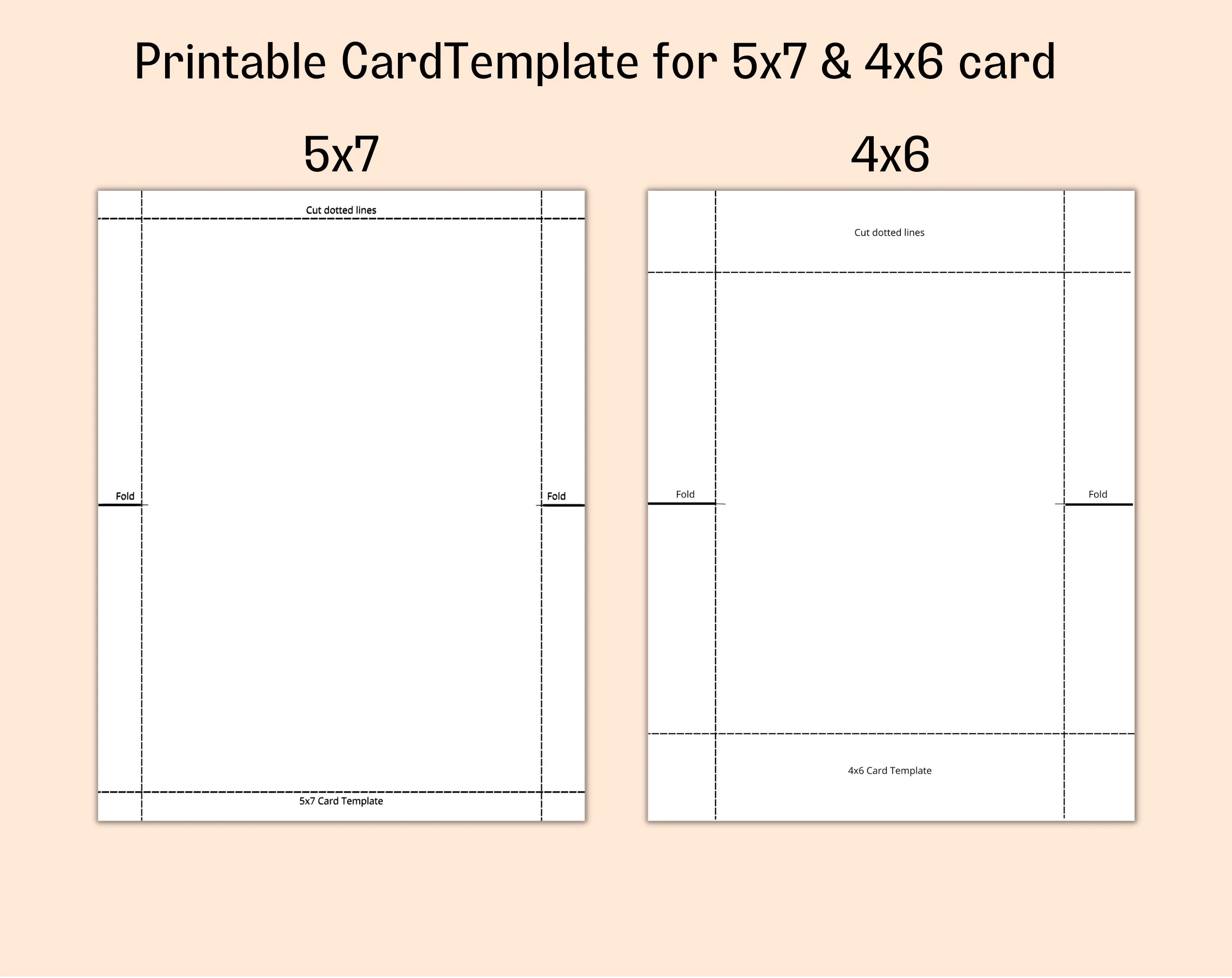 Printable 5x7 And 4x6 Card Templates Canva 5x7 And 4x6 Card 