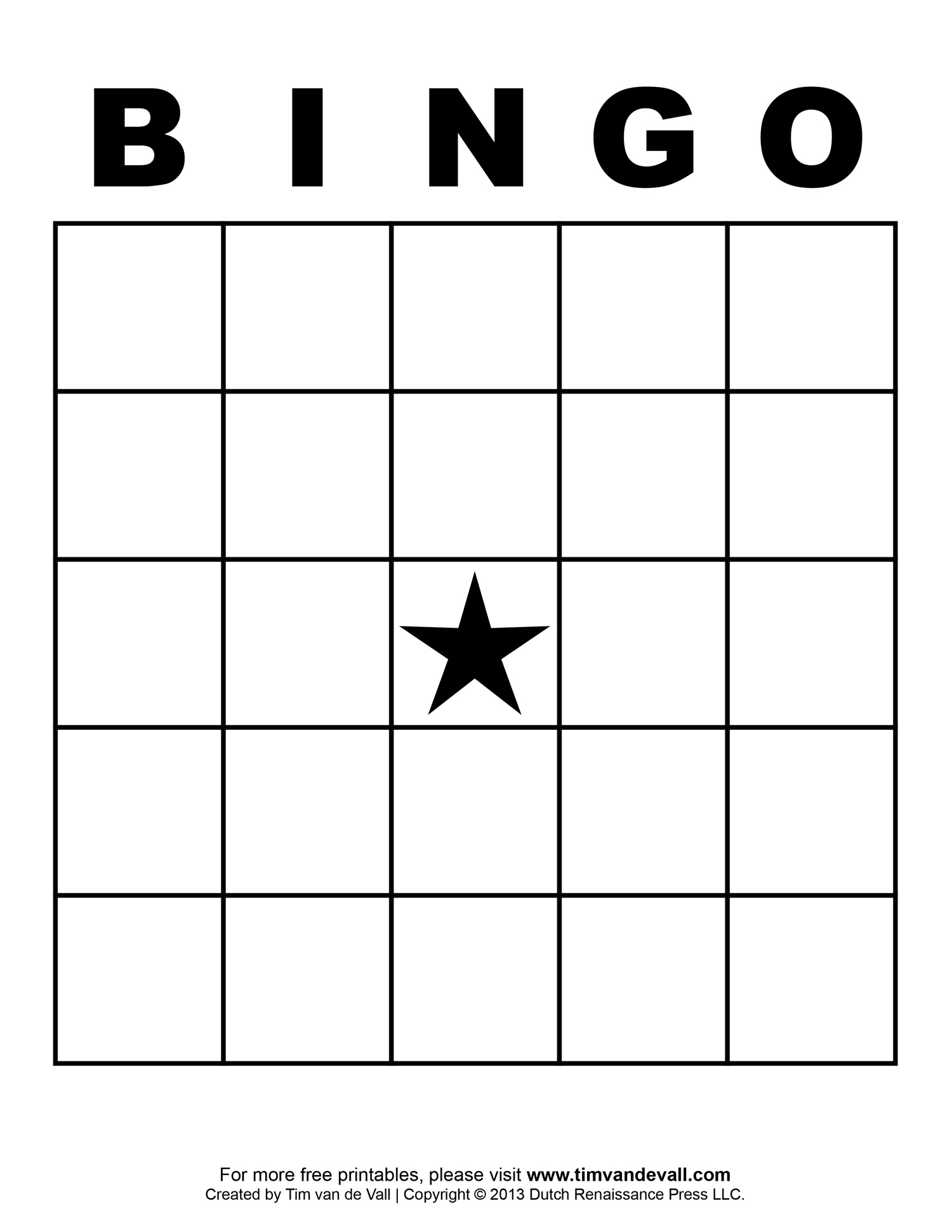 Free Printable Bingo Template