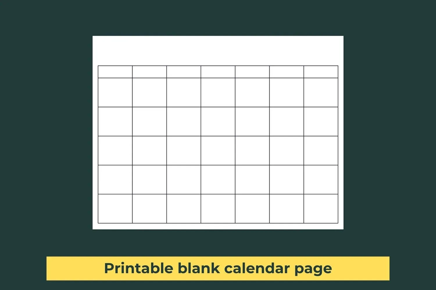 Printable Blank Calendar Page DIY Ready To Print Calendar 8x10 