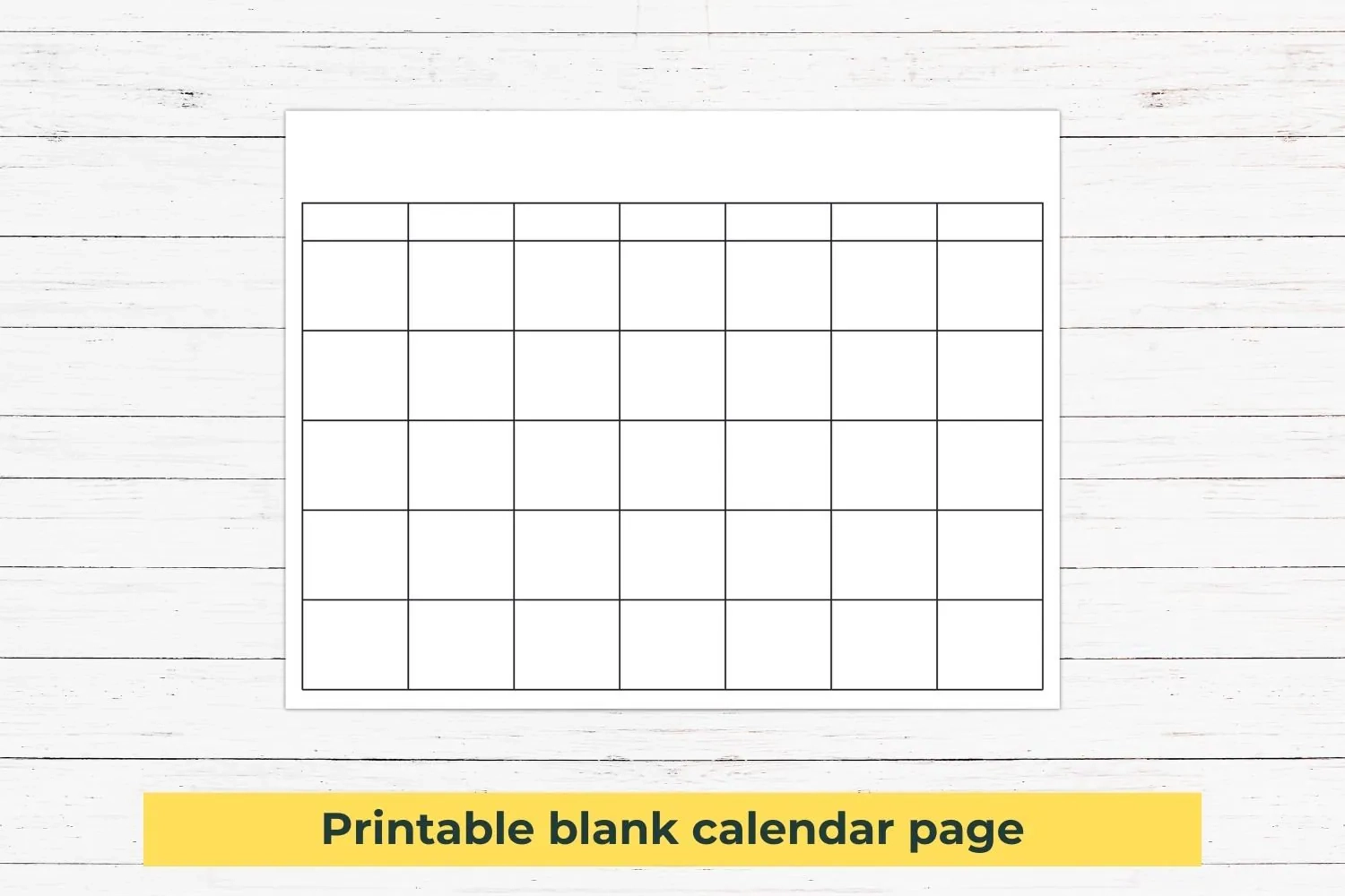 Printable Blank Calendar Page DIY Ready To Print Calendar 8x10 