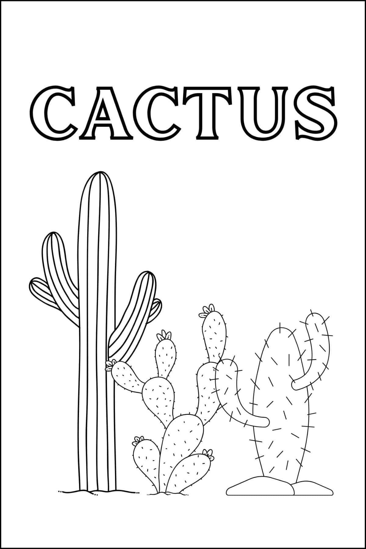 Printable Cactus Template 5 Free Designs The Pink Craft Box