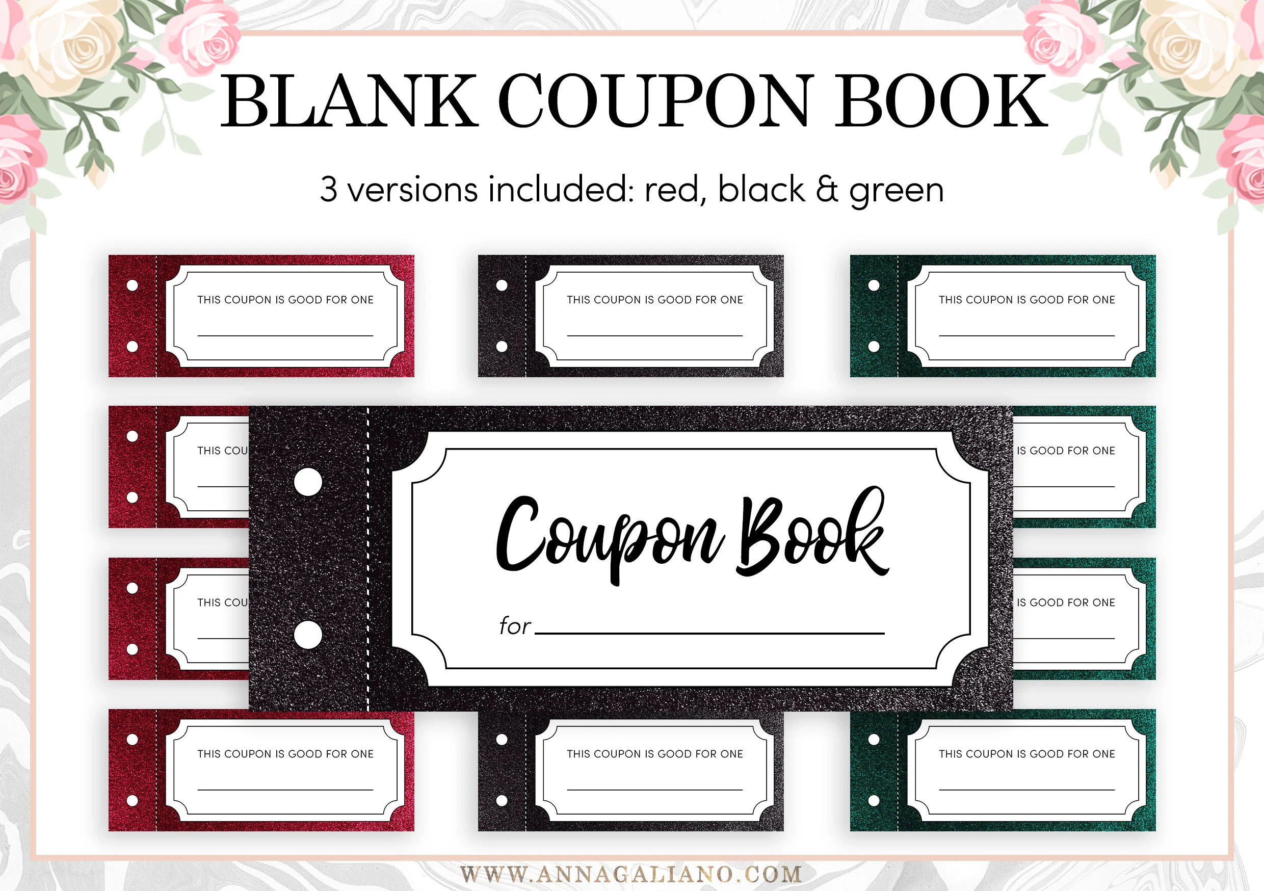 Printable Coupon Book Template Blank Vouchers Best Friends Gift 