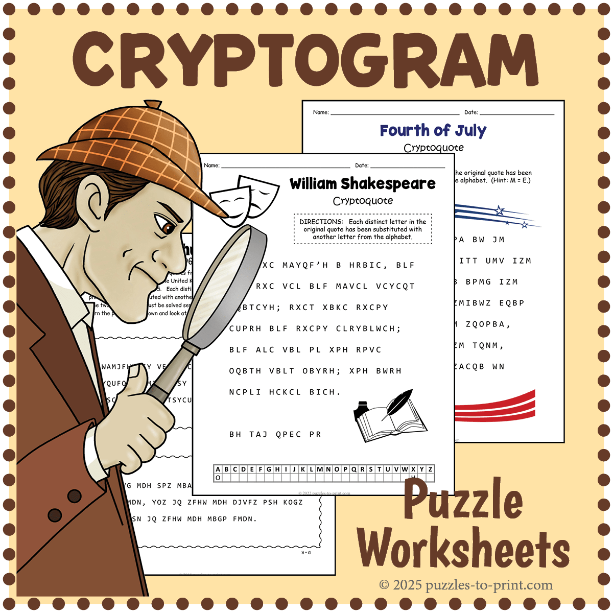 Printable Cryptogram amp Cryptoquote Puzzles