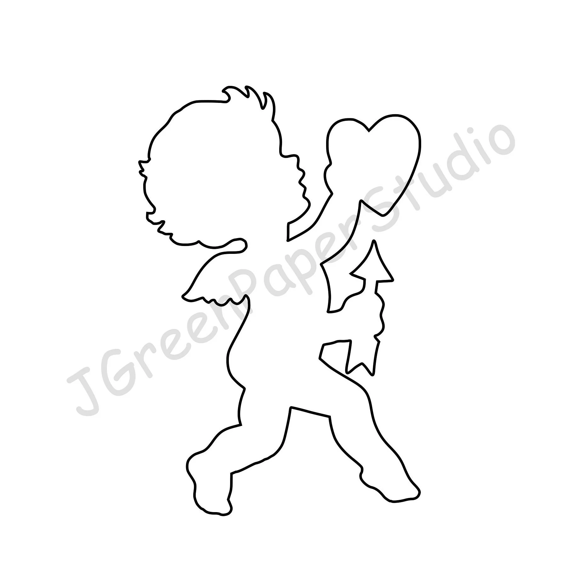Printable Cupid Template pdf Digital Download Cupid Kids Holiday 