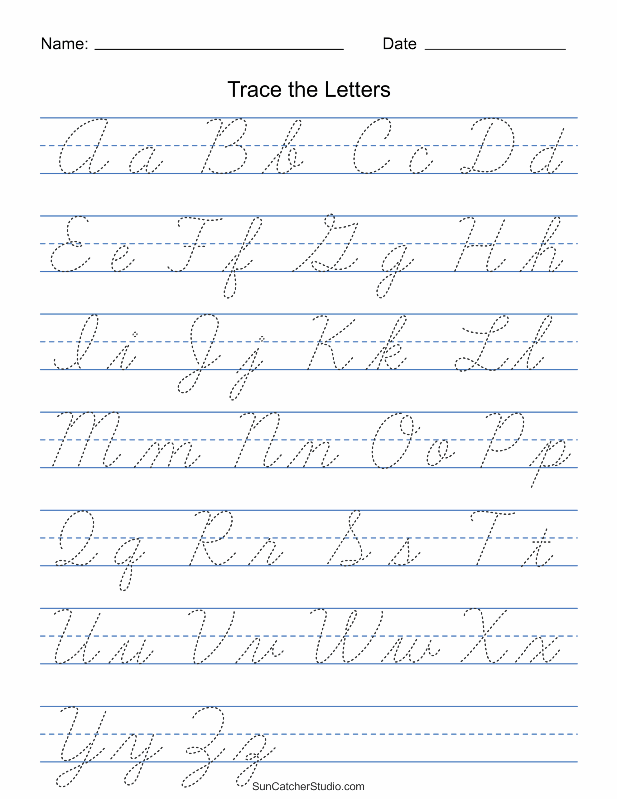 Cursive Letters Printable Worksheets Pdf
