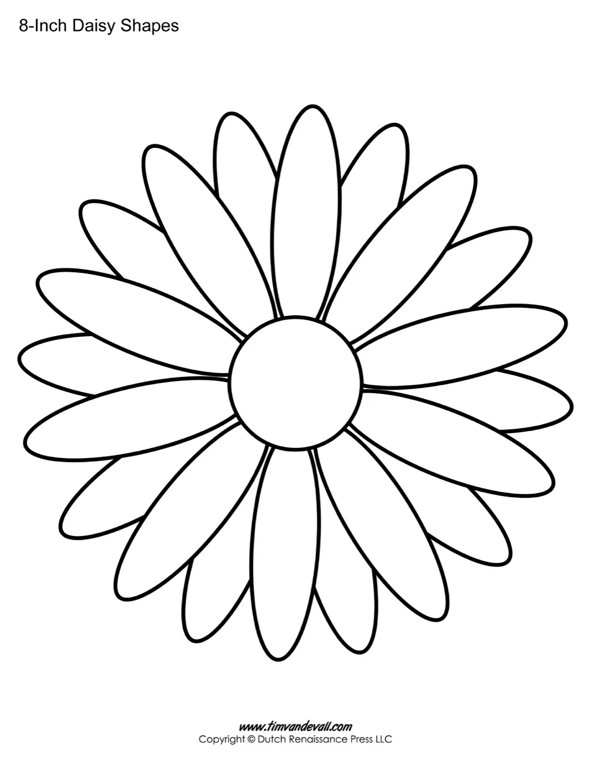 Printable Daisy Flower Template