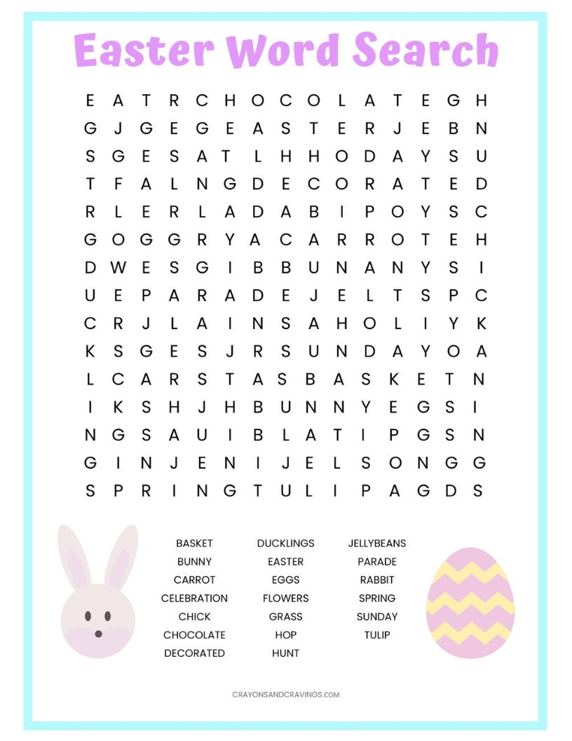 Easter Word Find Free Printable