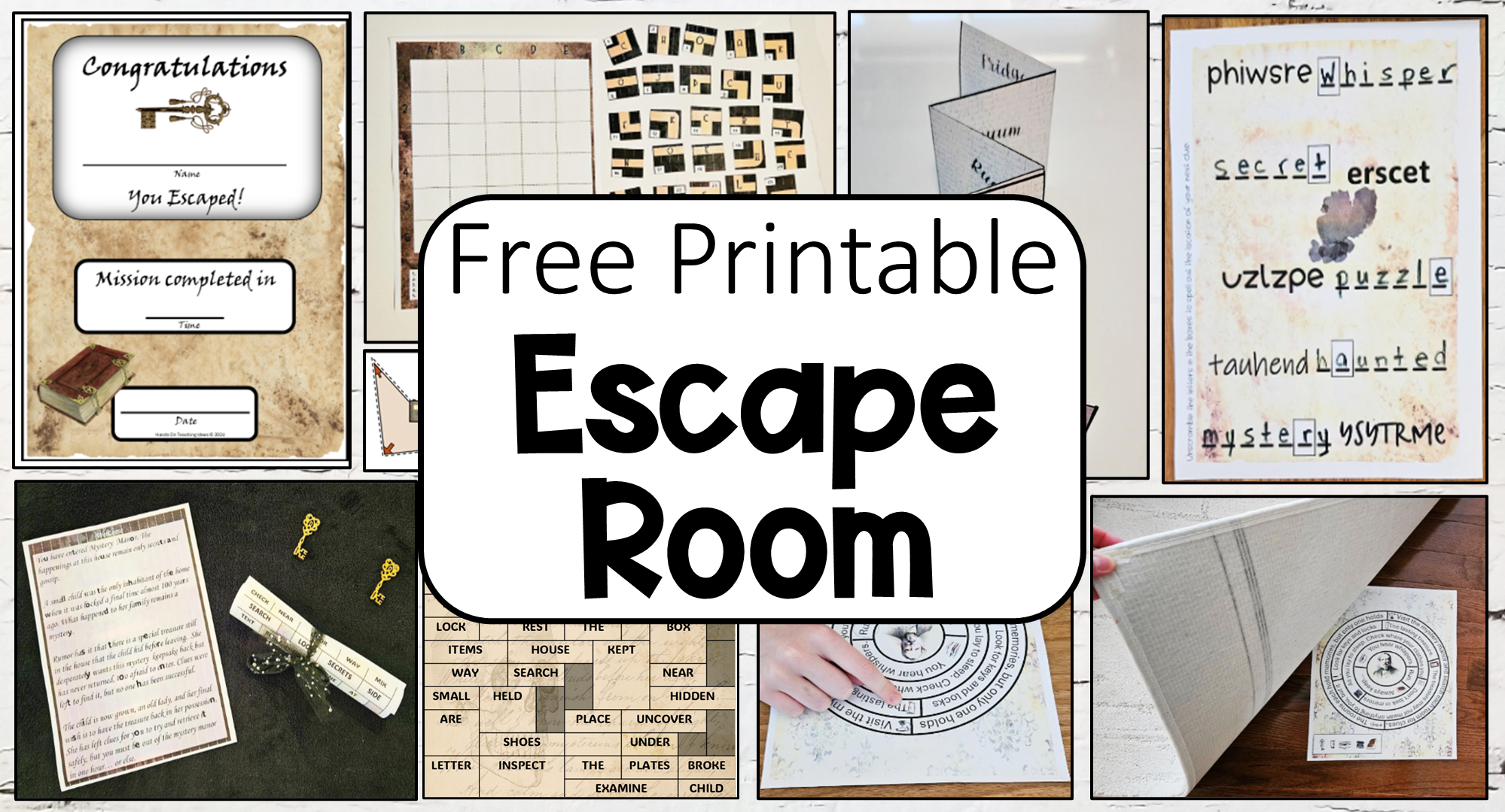 Escape Room Puzzles Printable Hard