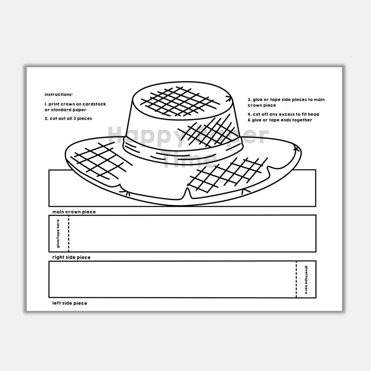 Printable Farmer Hat Template