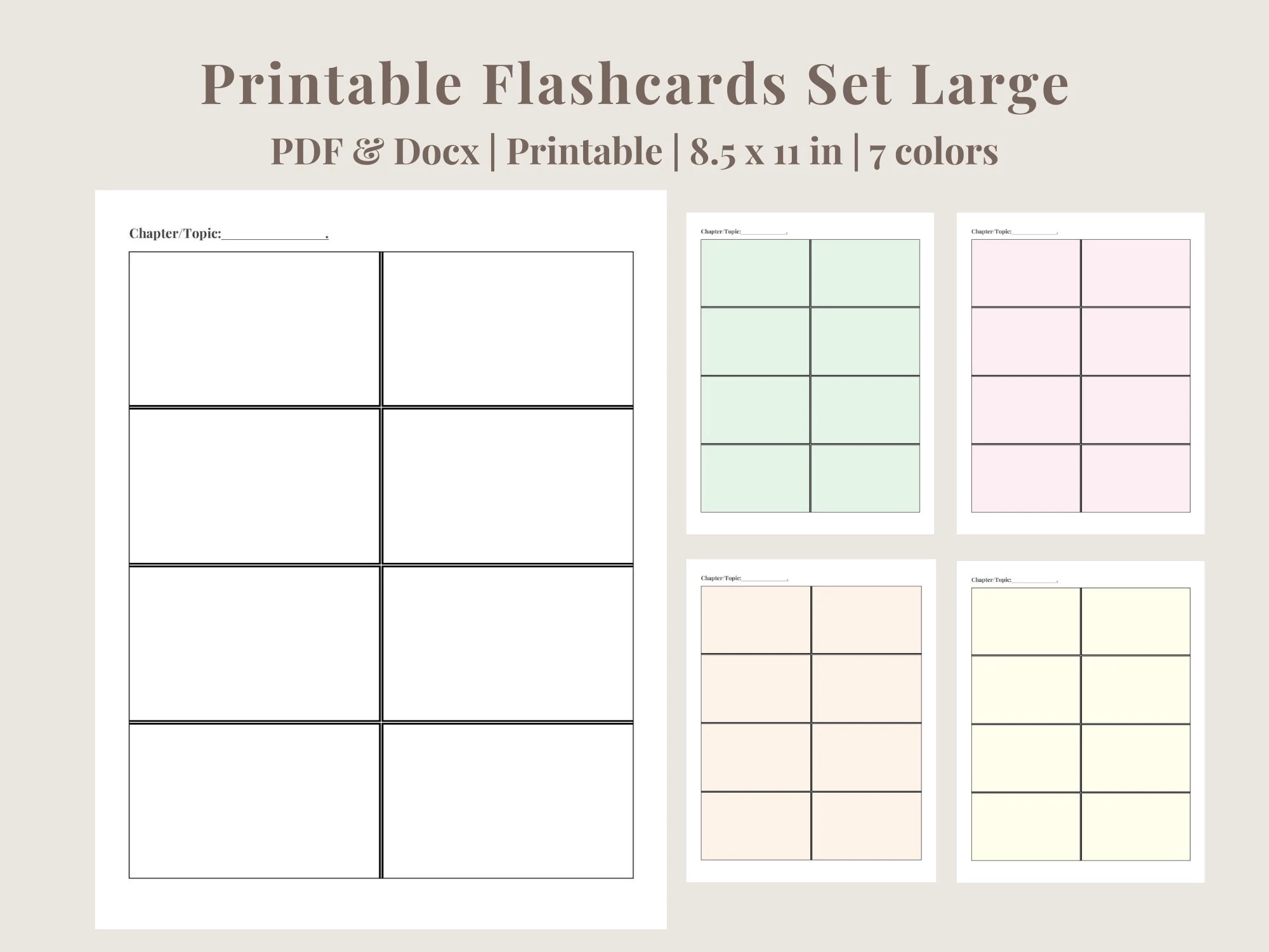 Printable Flashcard Template