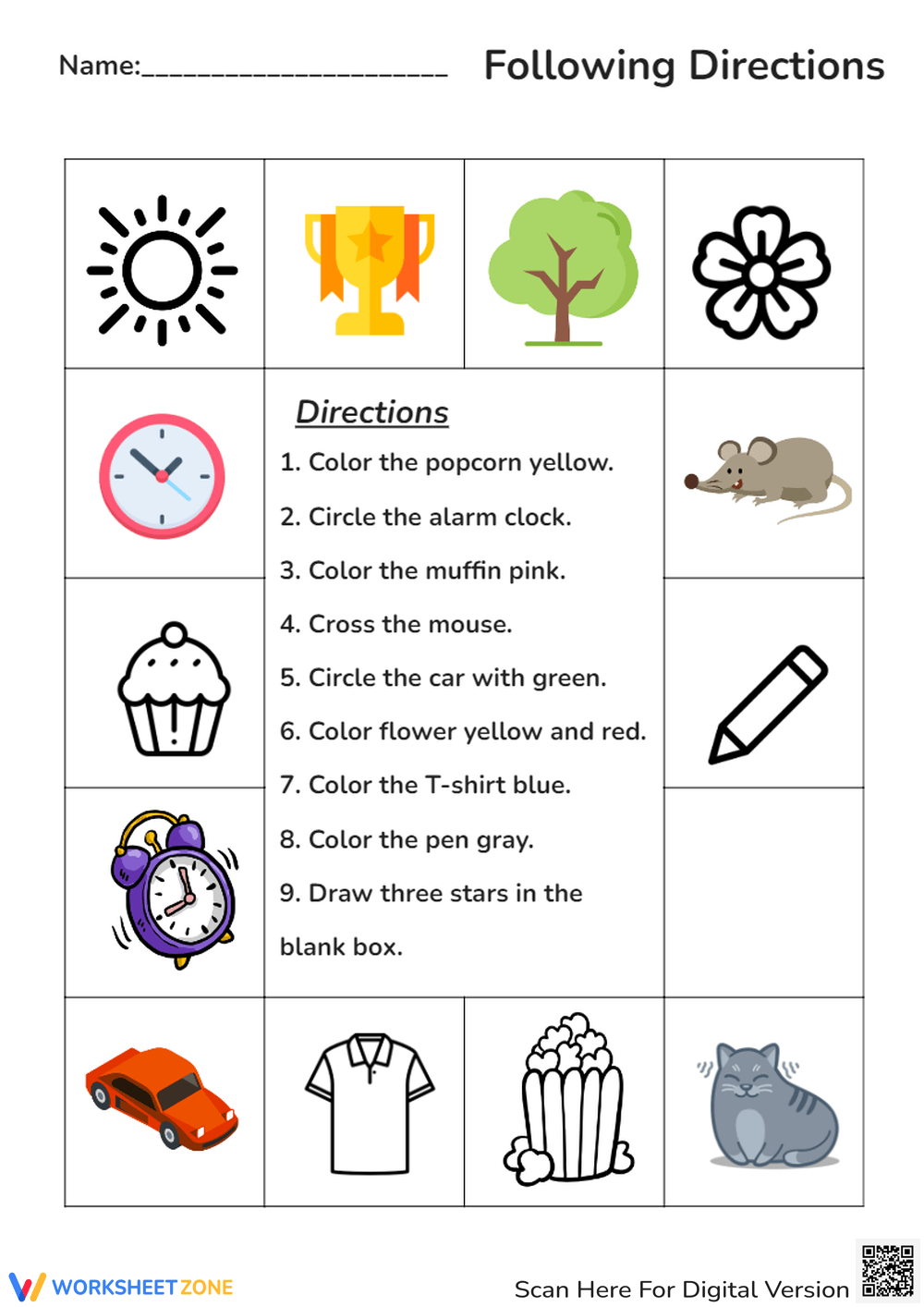 Following Directions Worksheet Printable