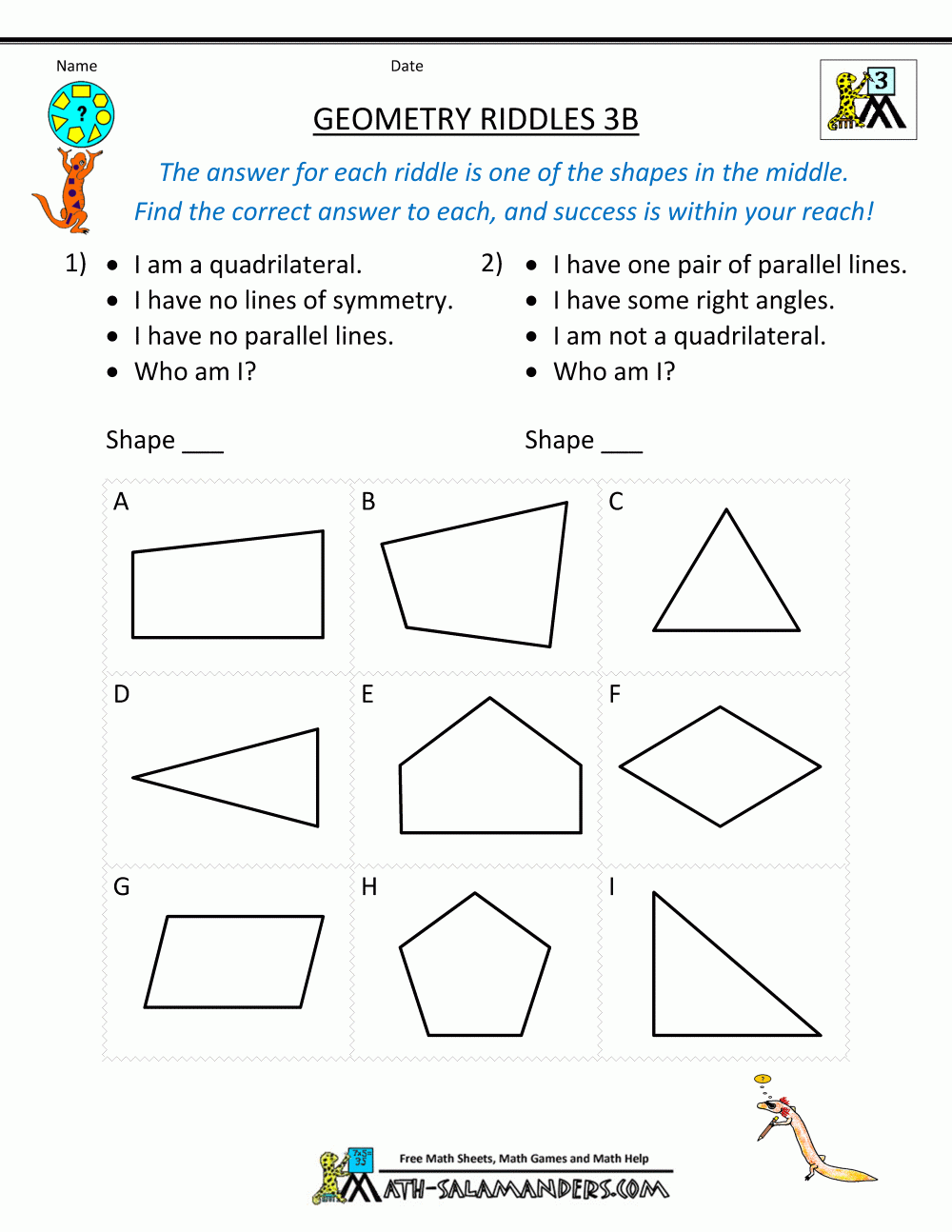 Free Printable Geometric Puzzles