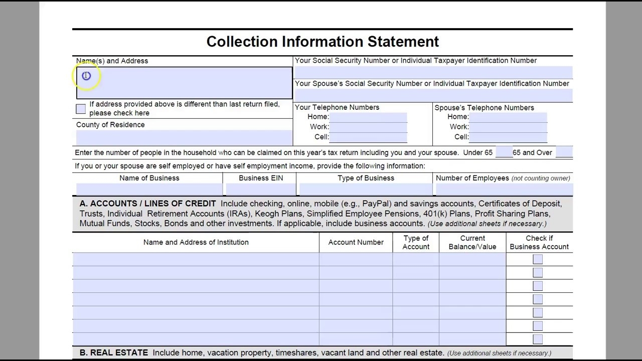 Printable Irs Form 433 F Www lx iriss uk