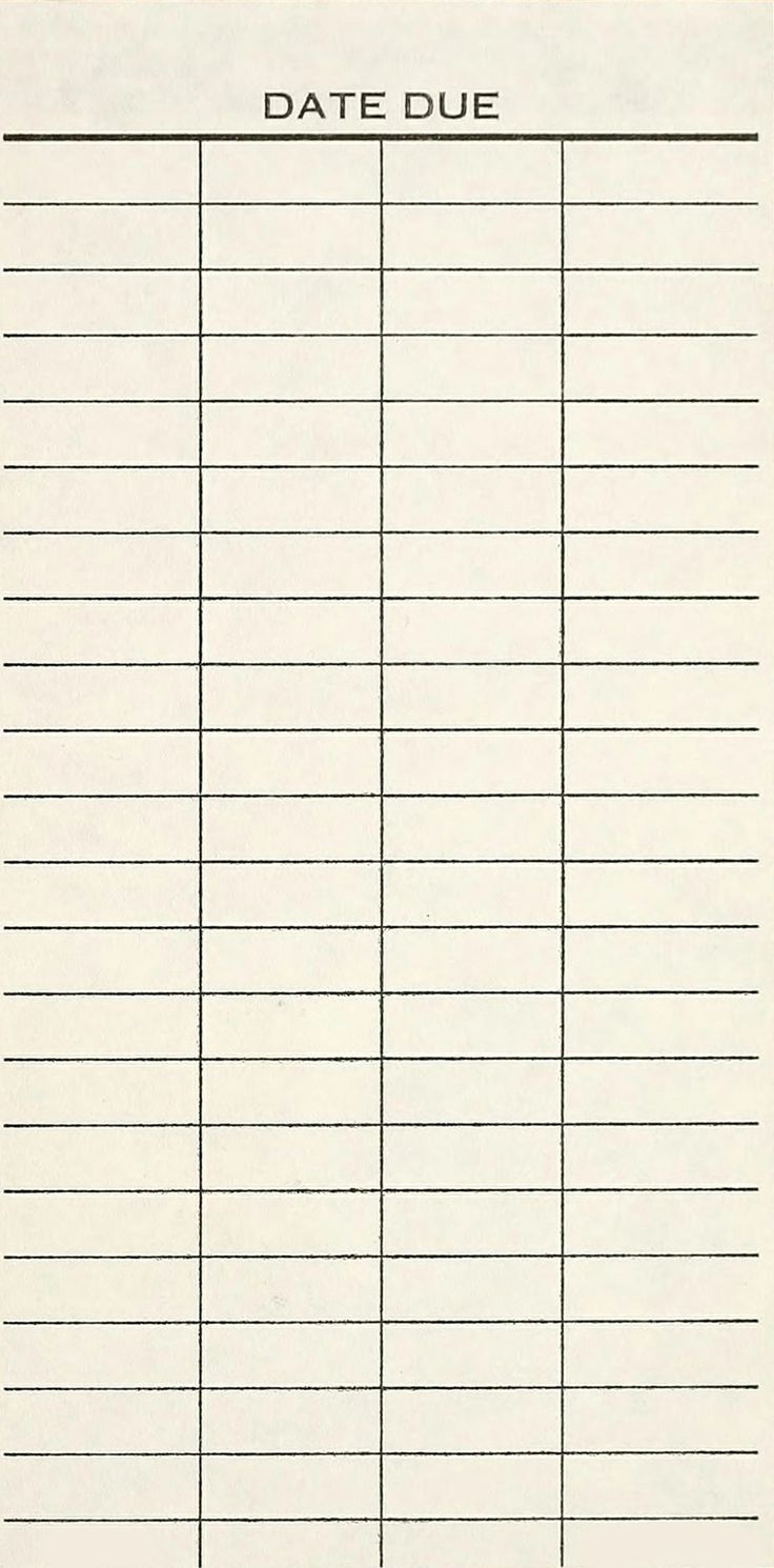 Printable Library Cards