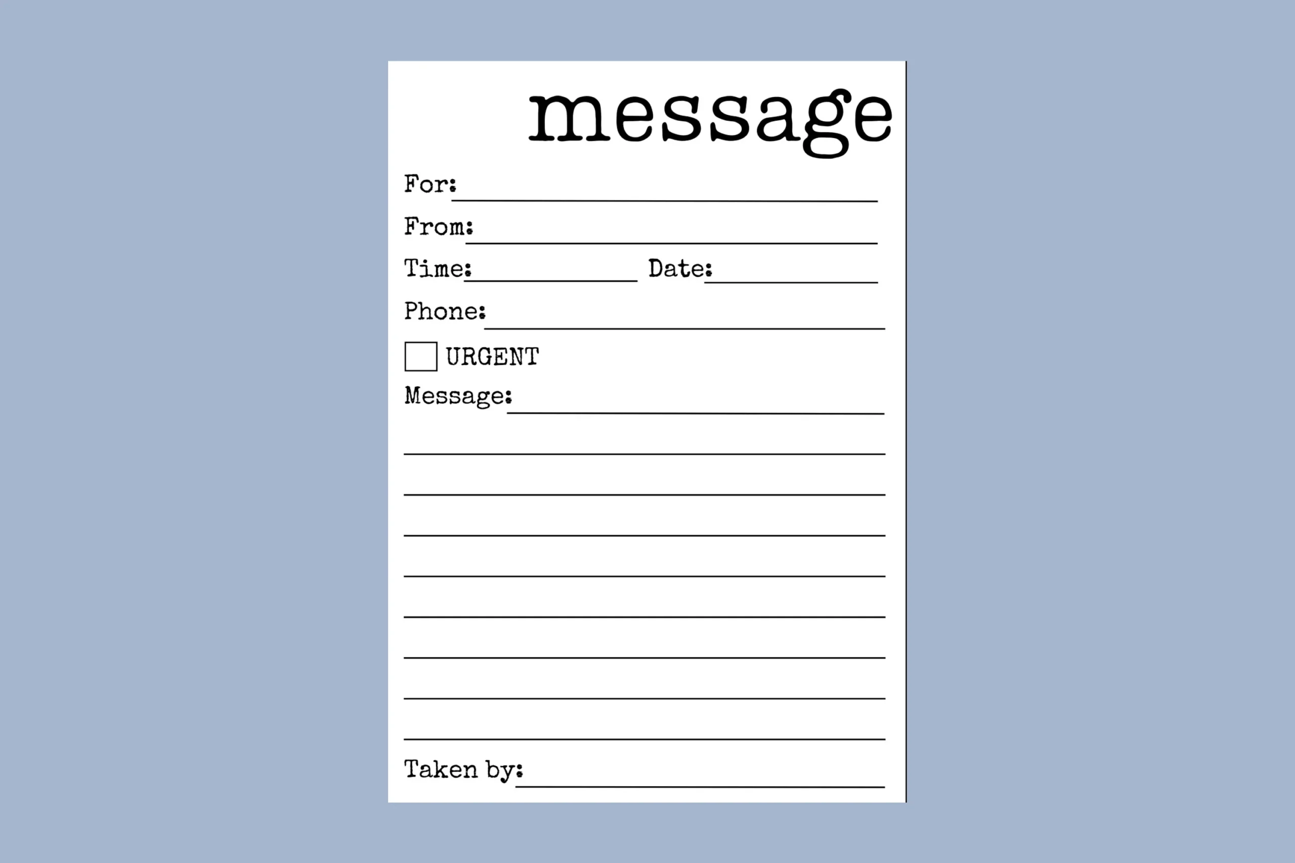 Free Printable Phone Message Template Word