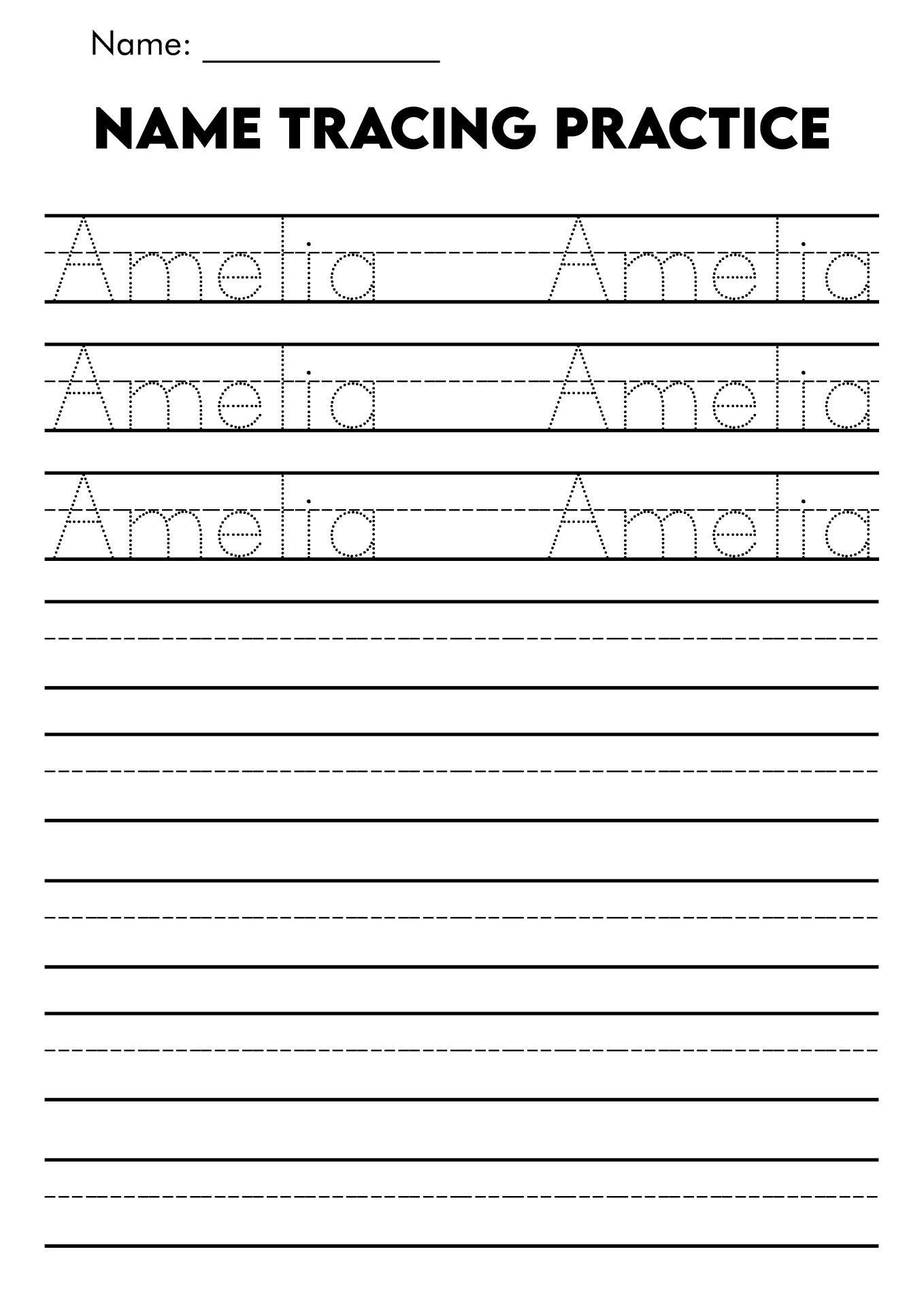 Name Writing Worksheets Free Printable