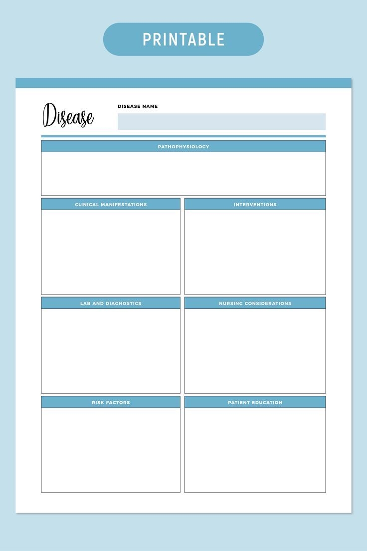 Printable Nursing Student Template
