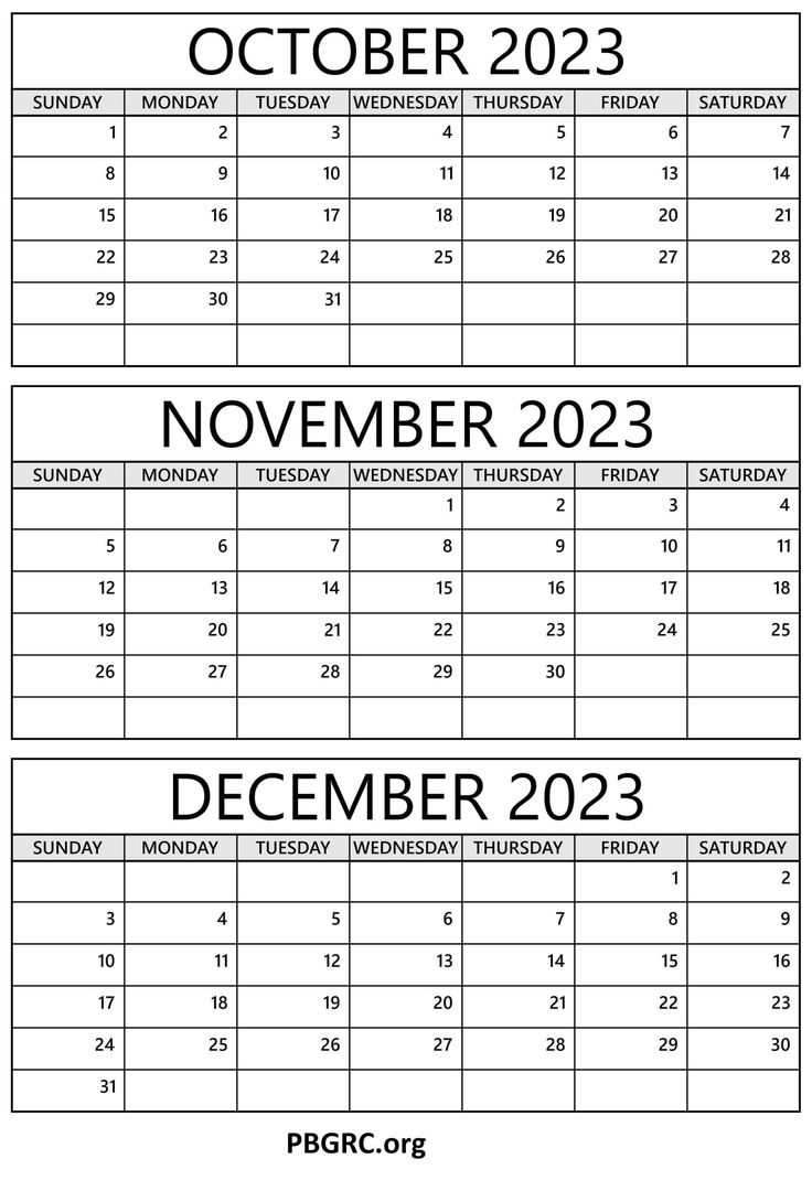 October November Calendar Printable