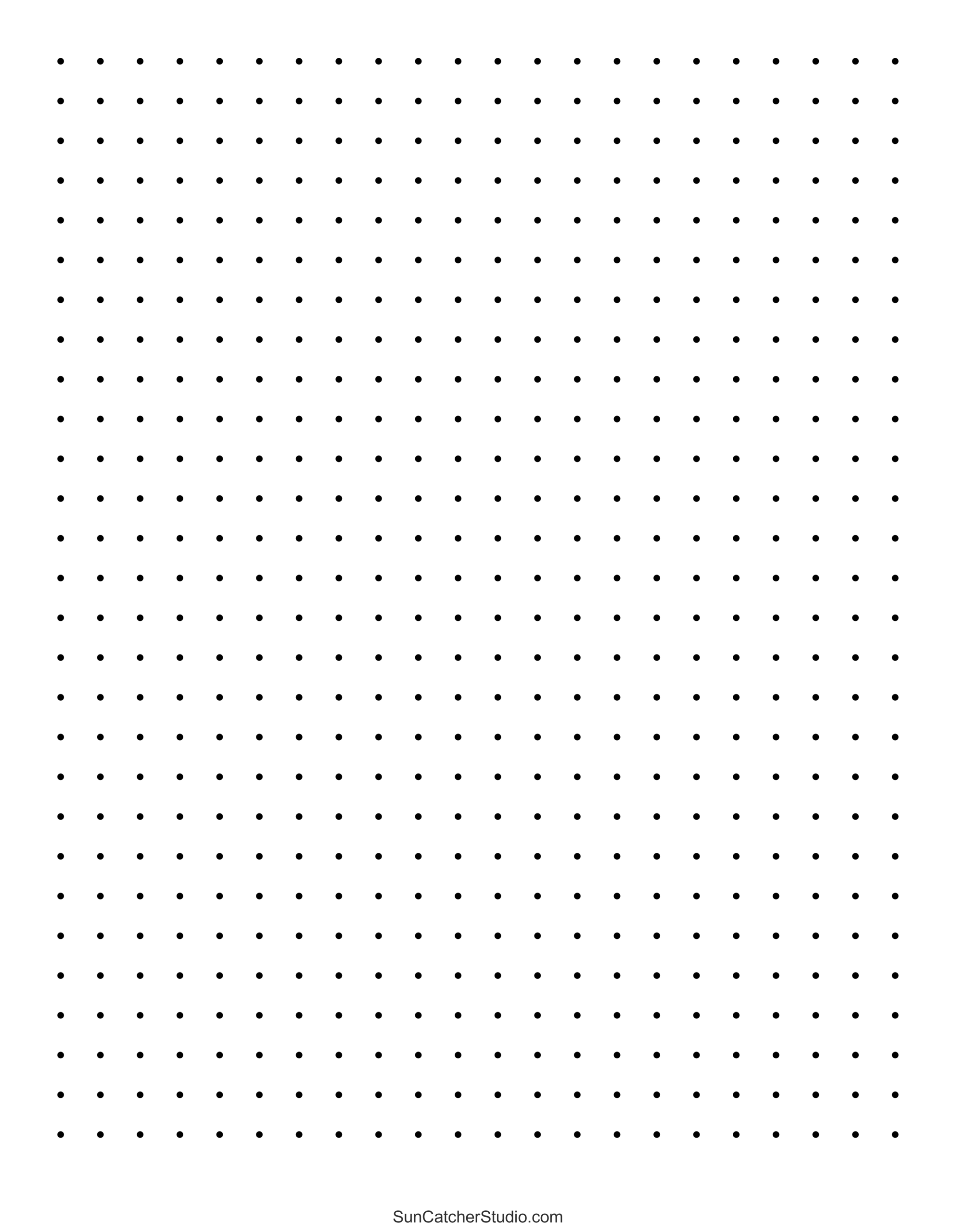 Printable PDF Dotted Grid Paper Letter Size 3 Hole Punched Large 