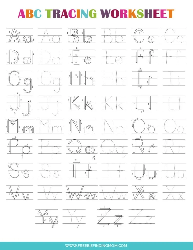 Free Printable Tracing Alphabet Worksheets