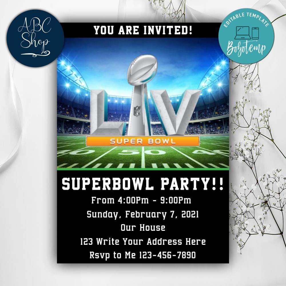 Free Printable Super Bowl Party Invitations Templates Free