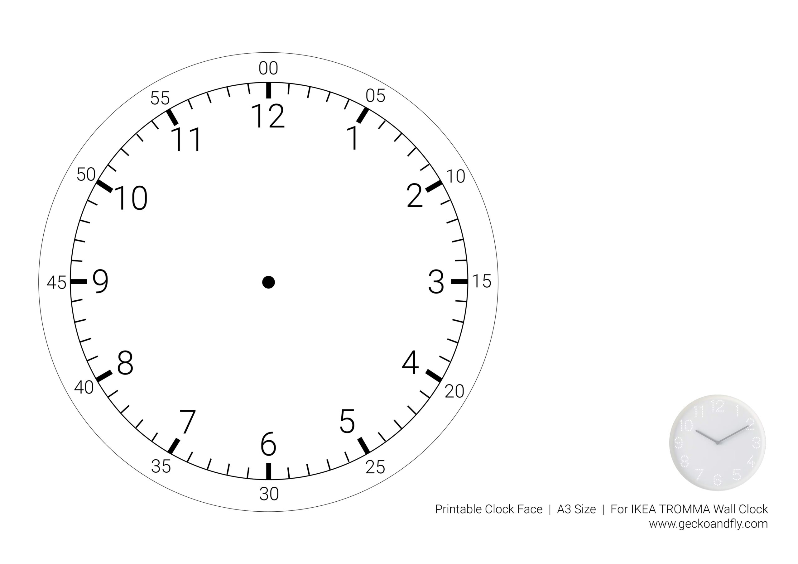 Clock Face Template Printable