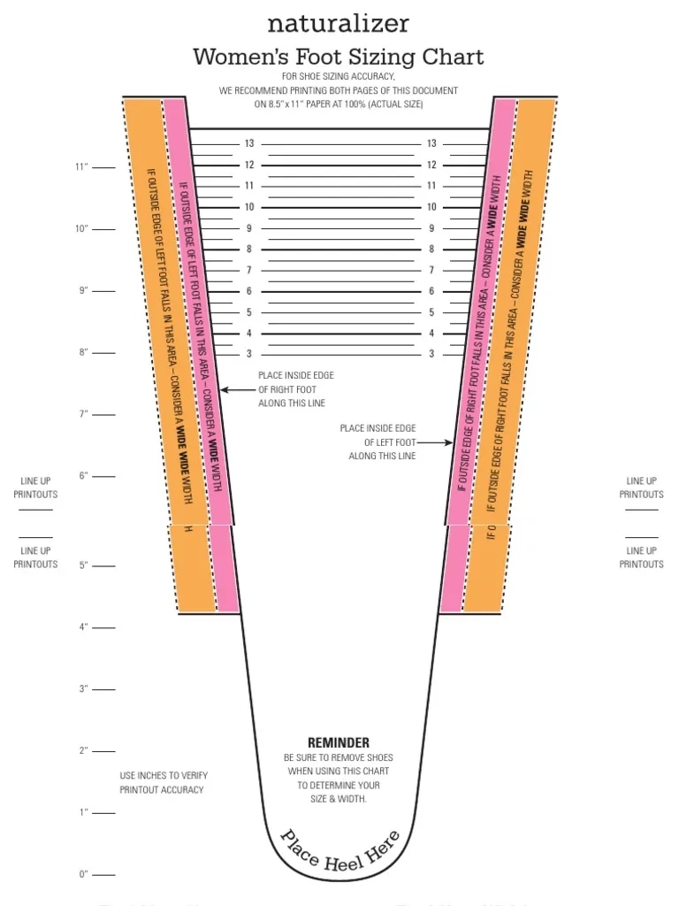 Printable Women Shoe Size Chart PDF PDF Shoe Foot