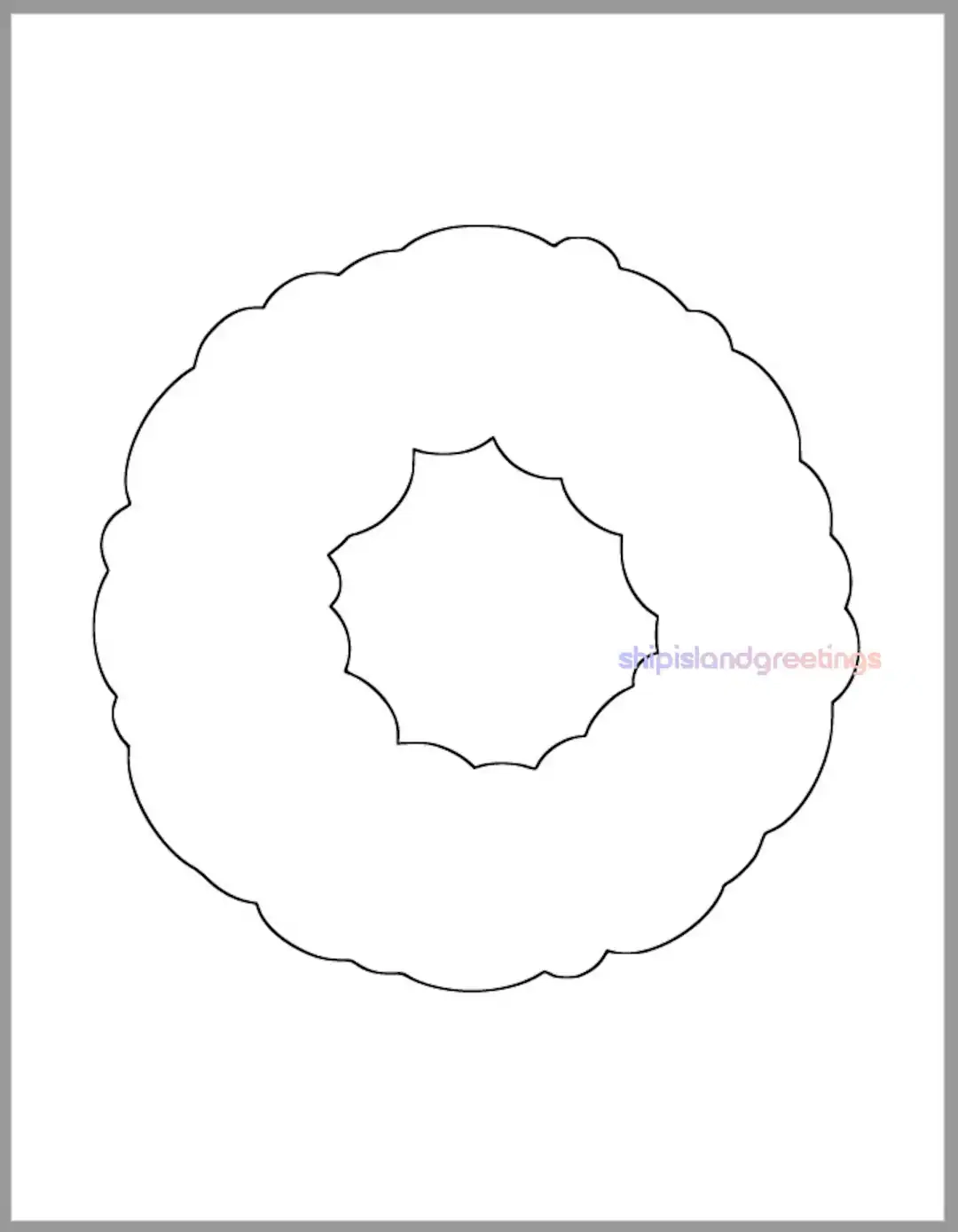 Printable Wreath Template pdf Download christmas Cutouts classroom Decor large Wreath Cutout holiday Craft Page kids Art preschool Crafts Etsy 
