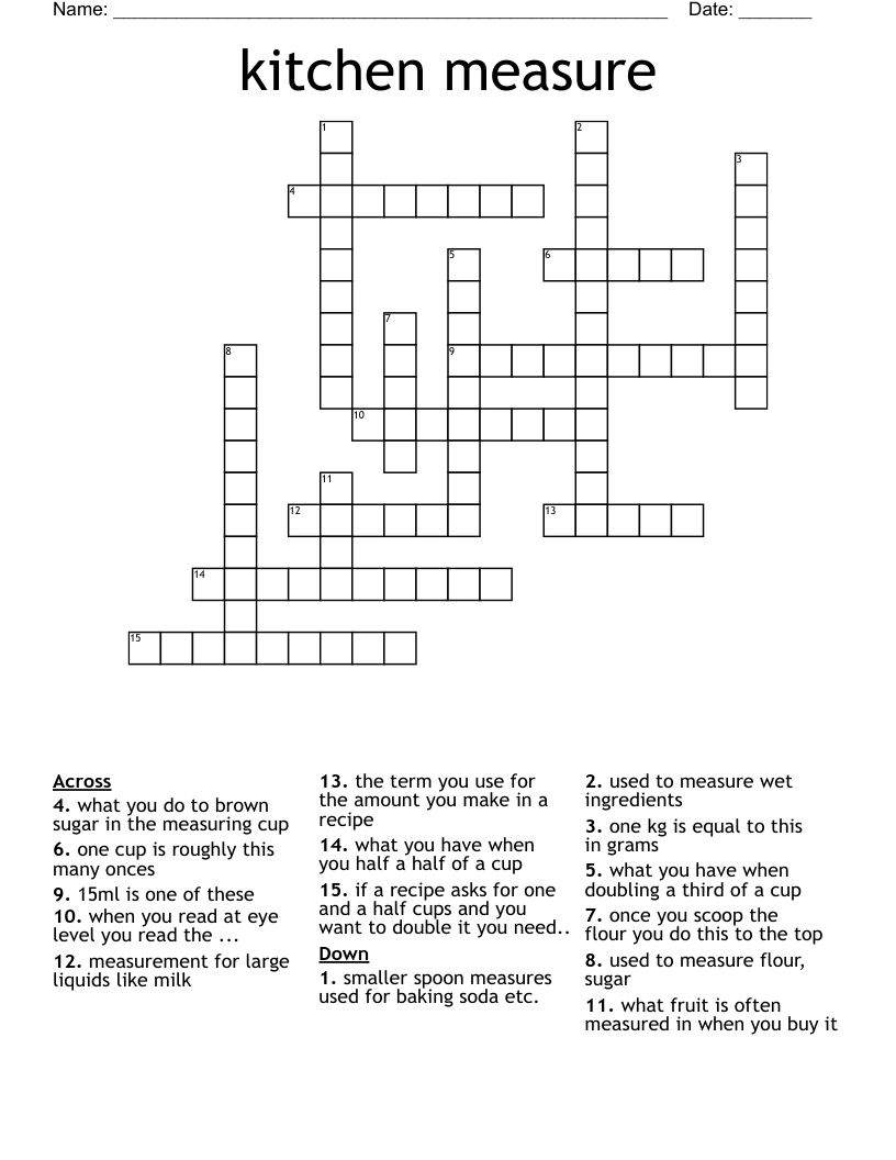 Printers Measure Crossword