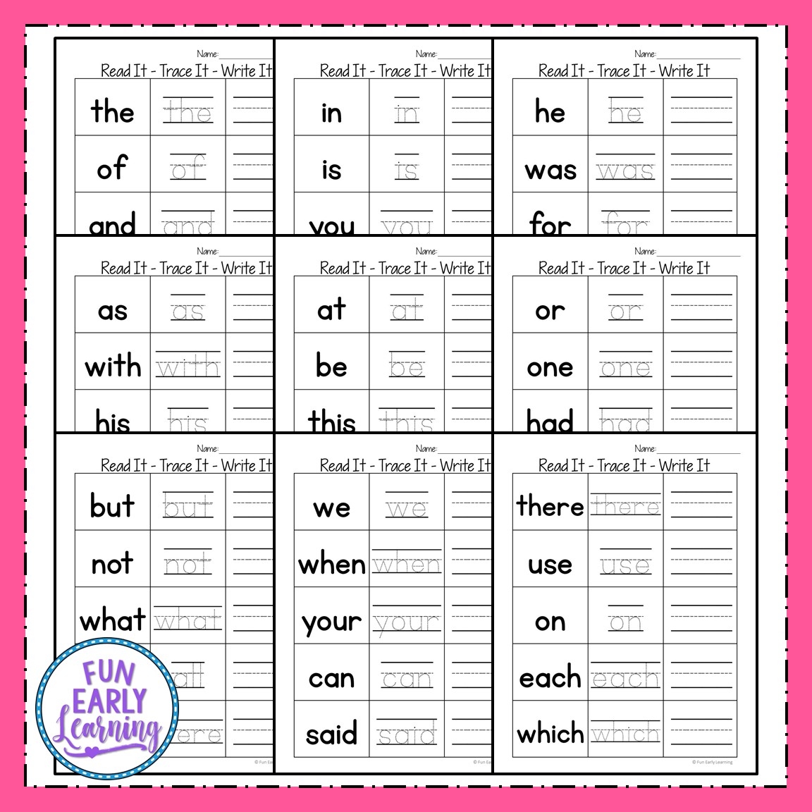 Sight Words Worksheets Free Printables