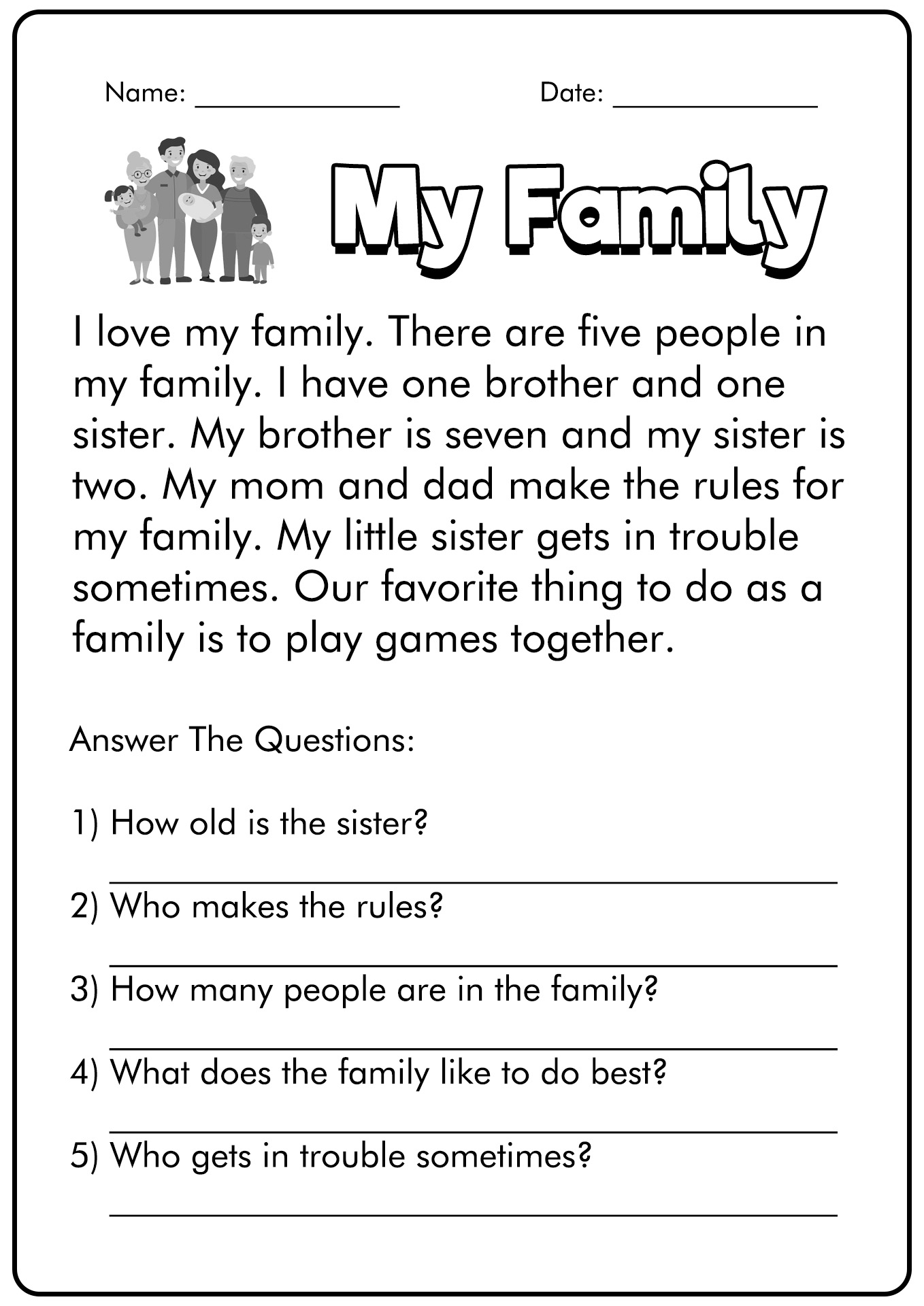 Reading Comprehension Worksheets For Grade 5 Worksheets Library