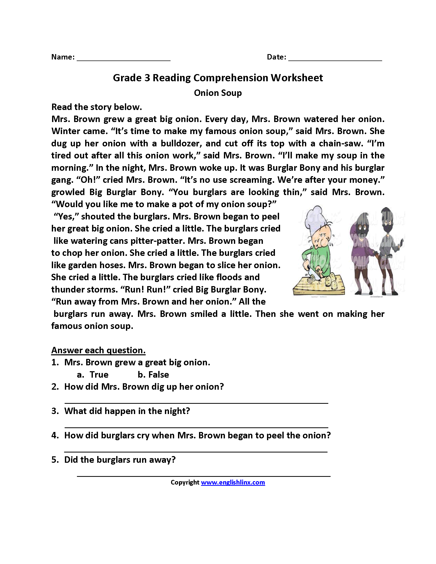 3rd Grade Worksheets Free Printables Reading