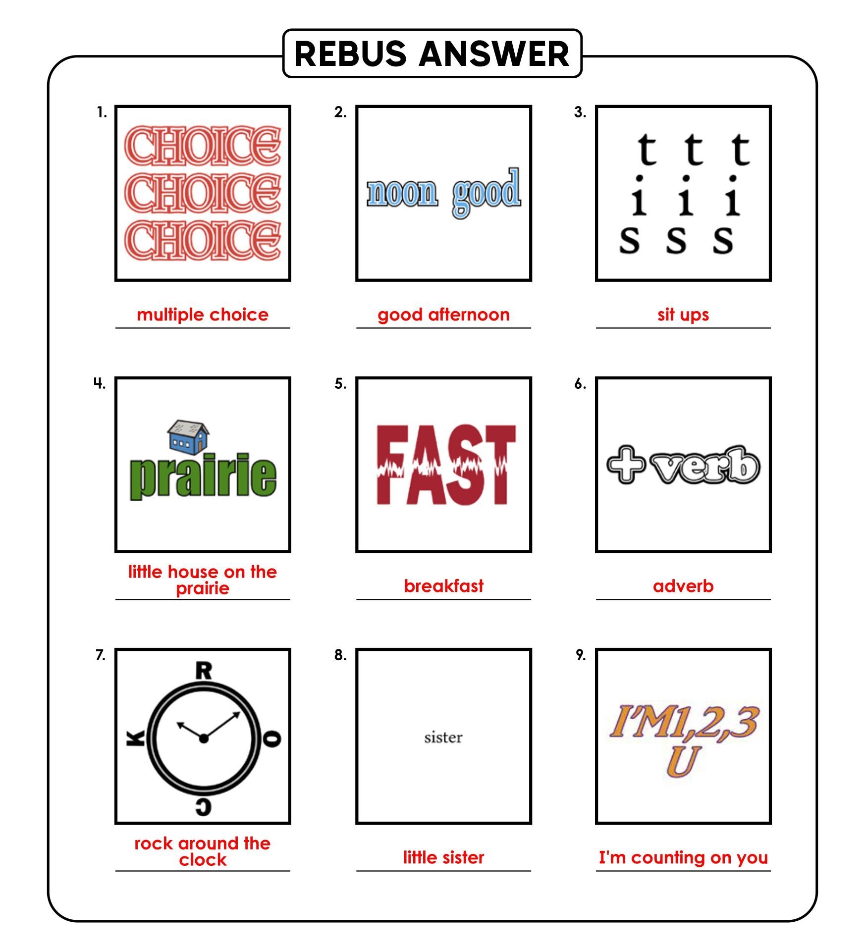 Printable Rebus Puzzles For Adults
