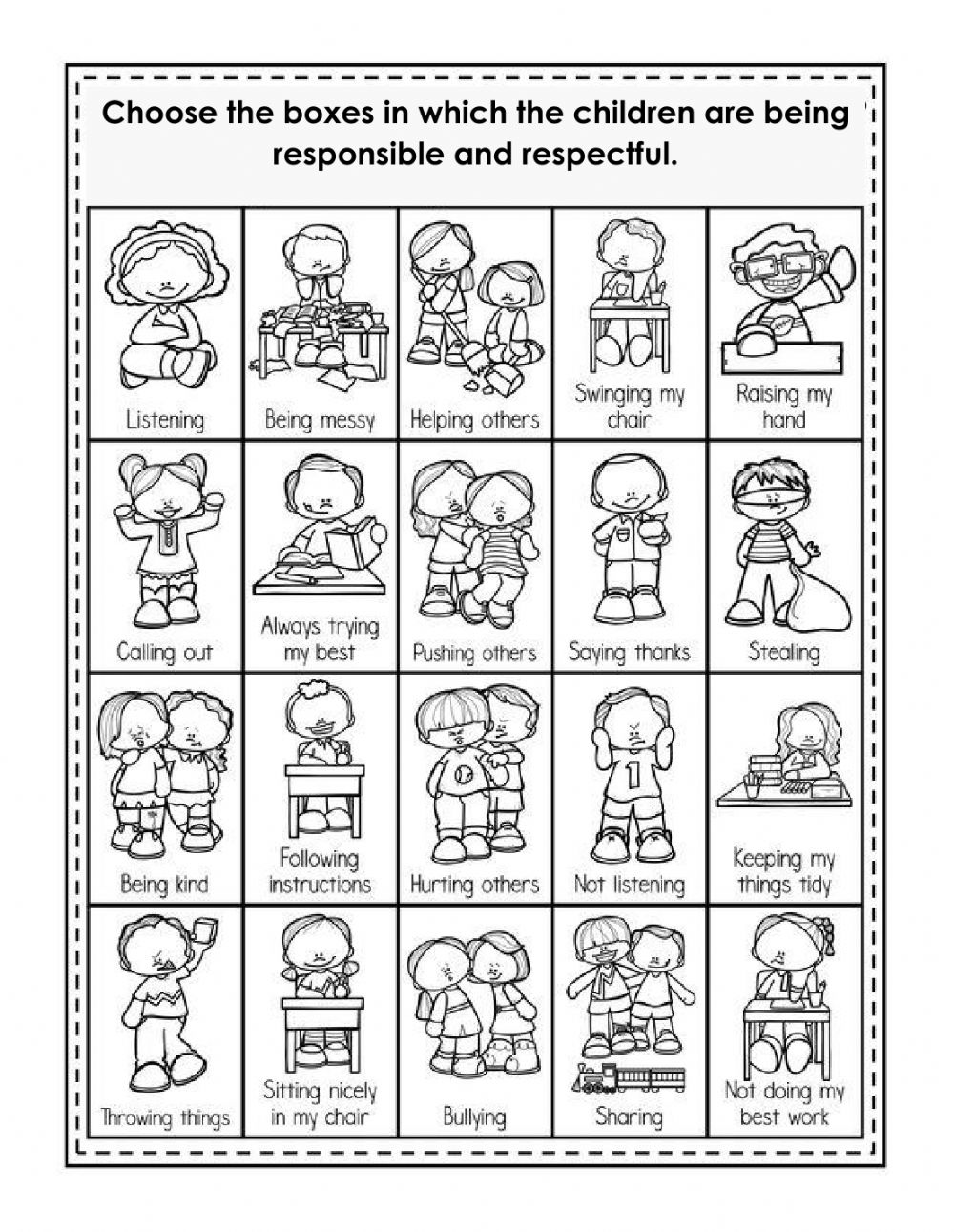 Free Printable Responsibility Worksheets