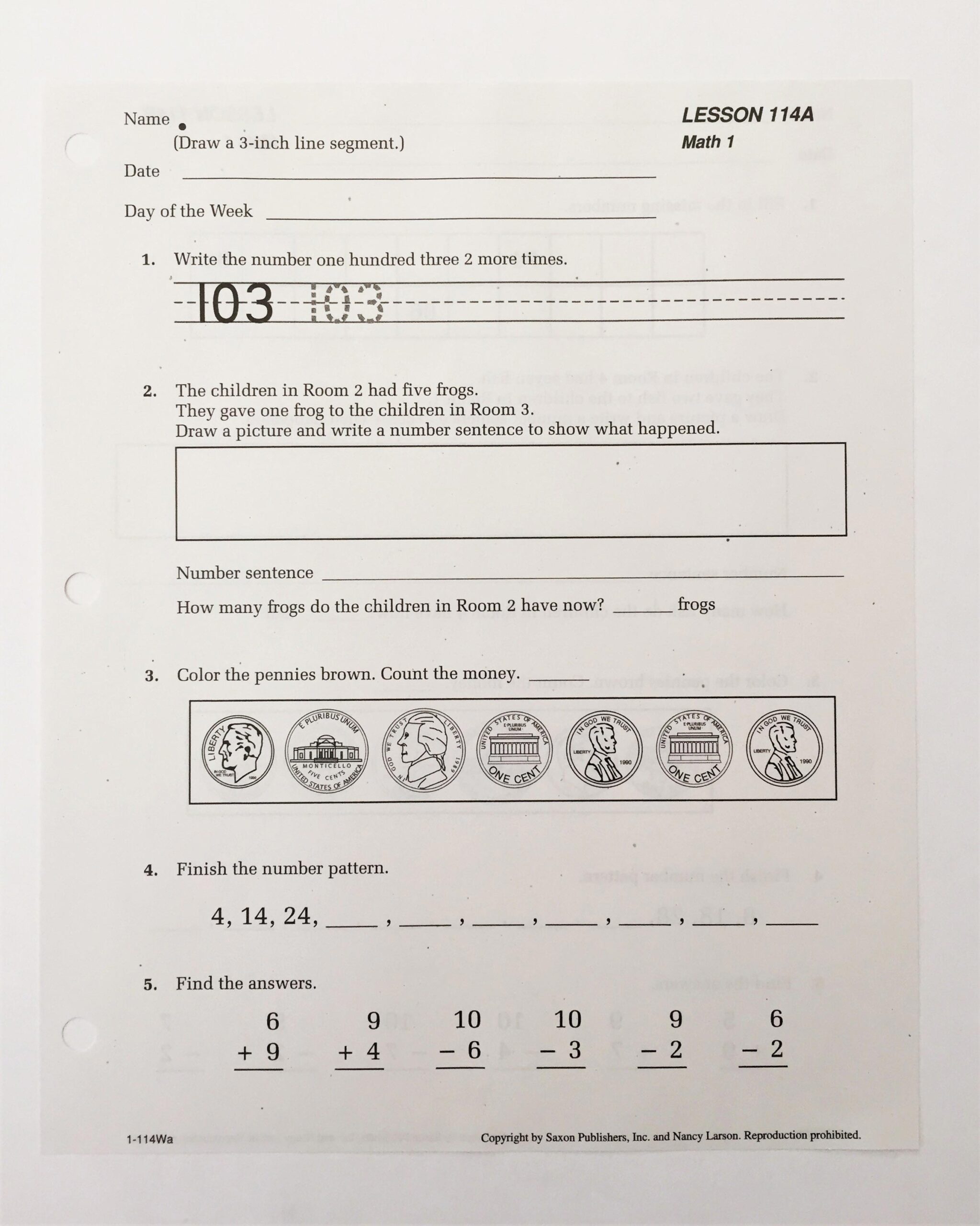 REVIEW Saxon Math Grade 1 Curriculum Wildly Anchored Faith 