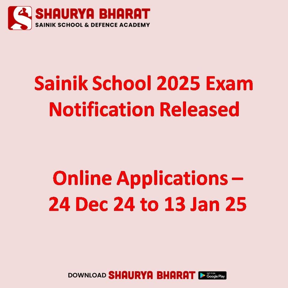 Sainik School Form 2025 Shaurya Bharat