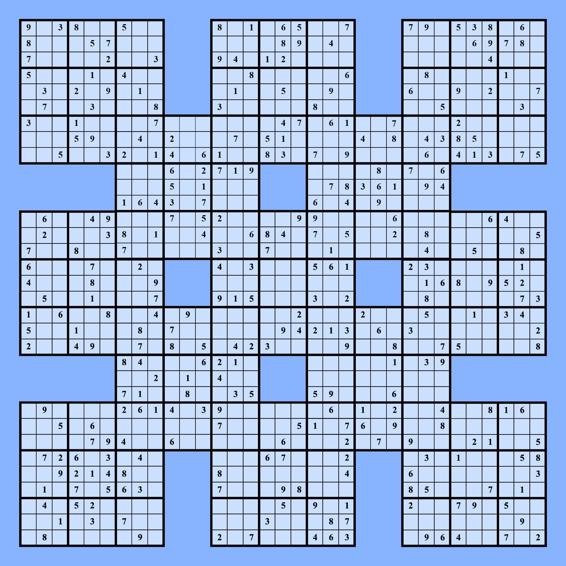 Free Printable Samurai Sudoku Puzzles Pdf