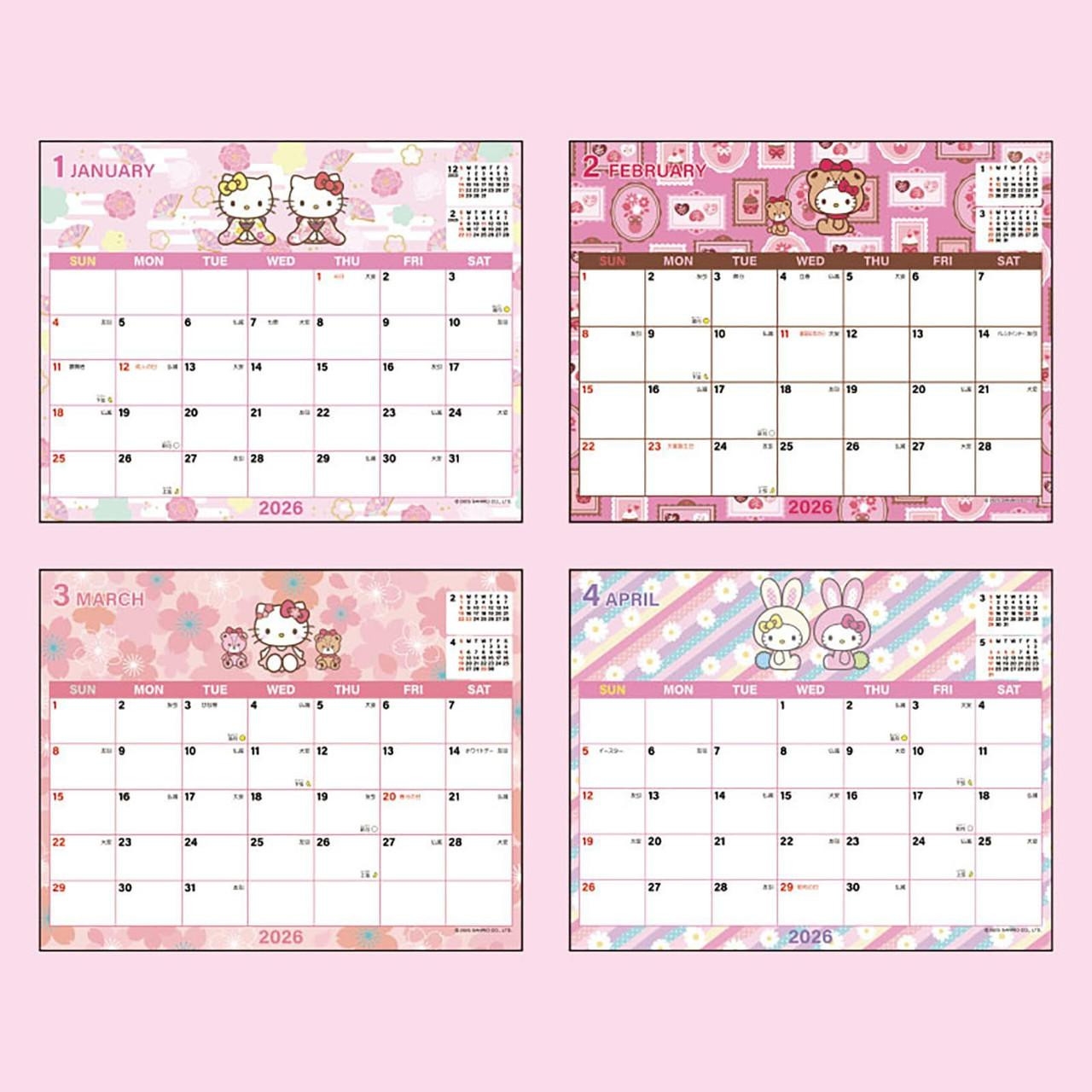Hello Kitty 2026 Calendar Printable