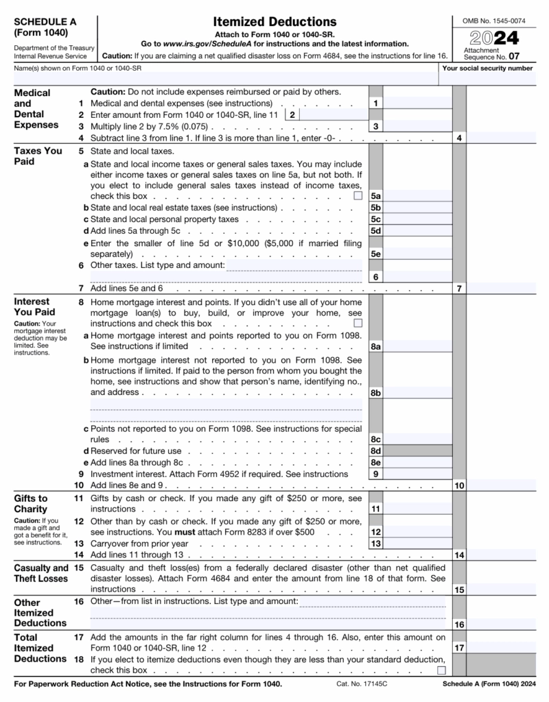 Schedule A For American Expats When Should You Itemize 2025