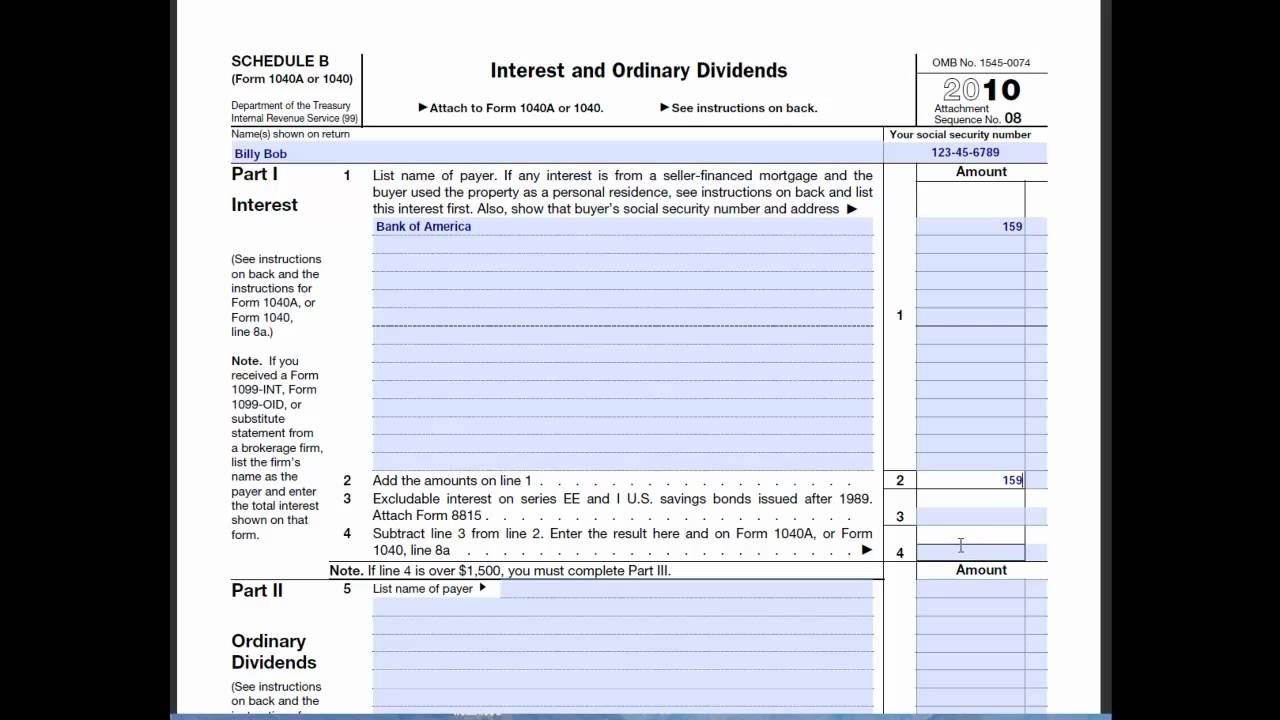 Irs Form 1040 Schedule B 2024