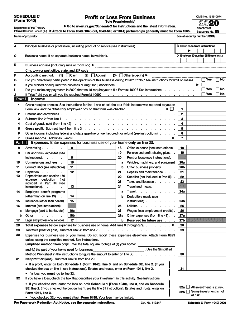 Schedule C Form Fill Out amp Sign Online DocHub