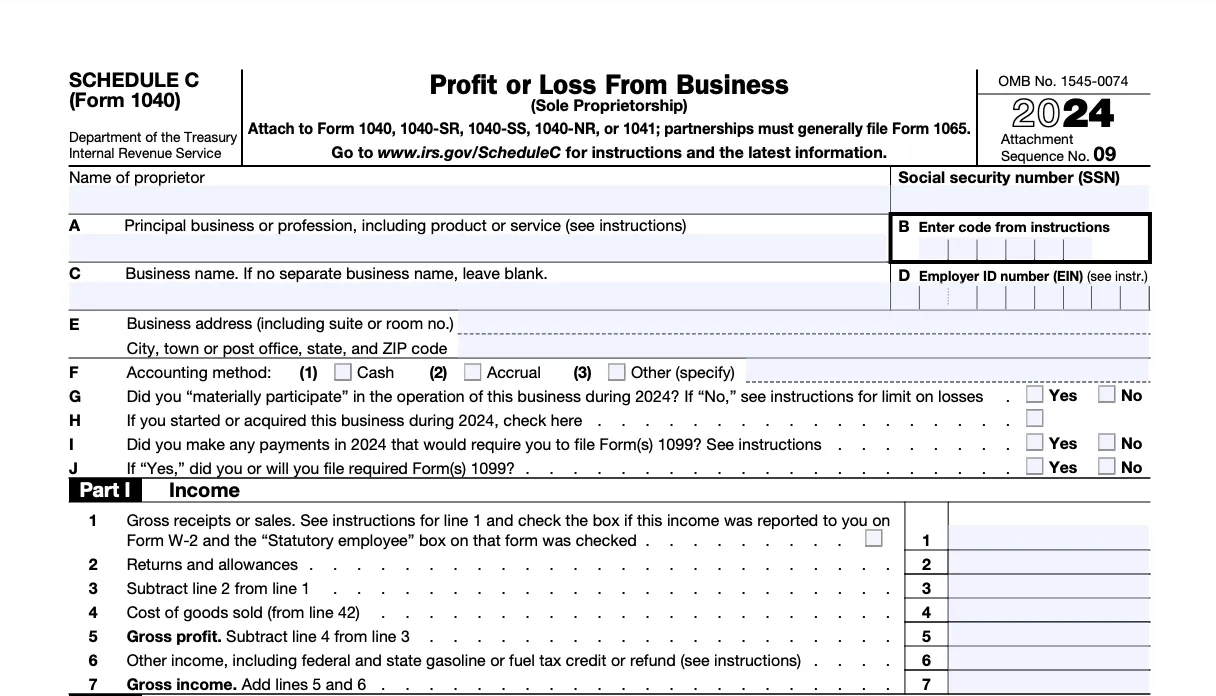 Free Printable Schedule C Form