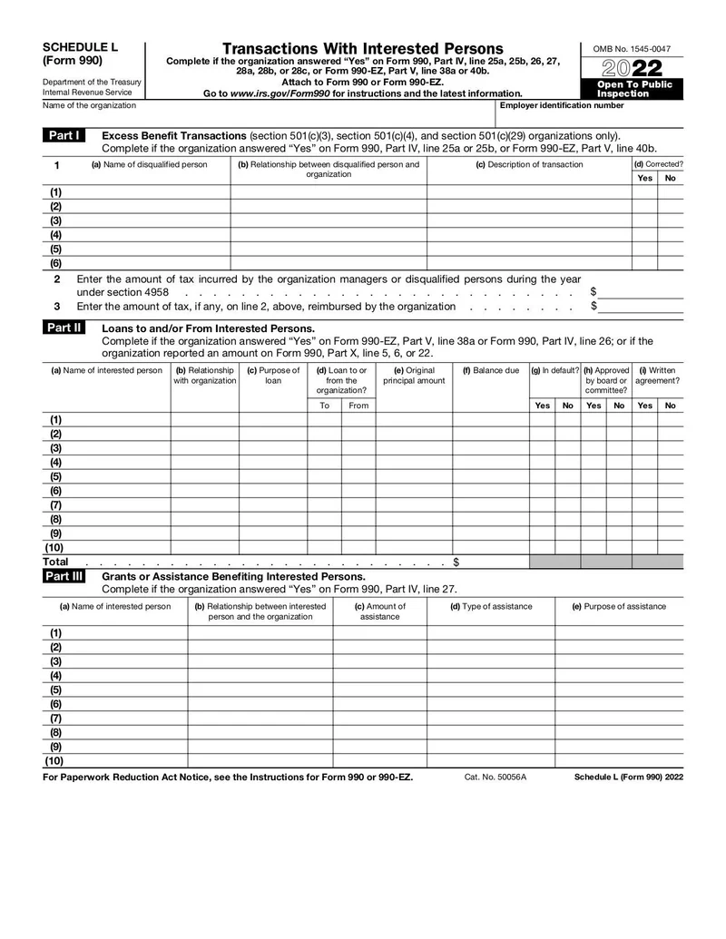 Schedule L Form 990 Fill And Sign Online With Lumin