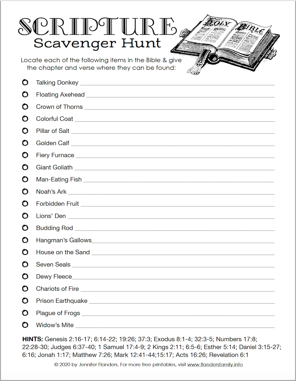 Free Bible Printables For Adults