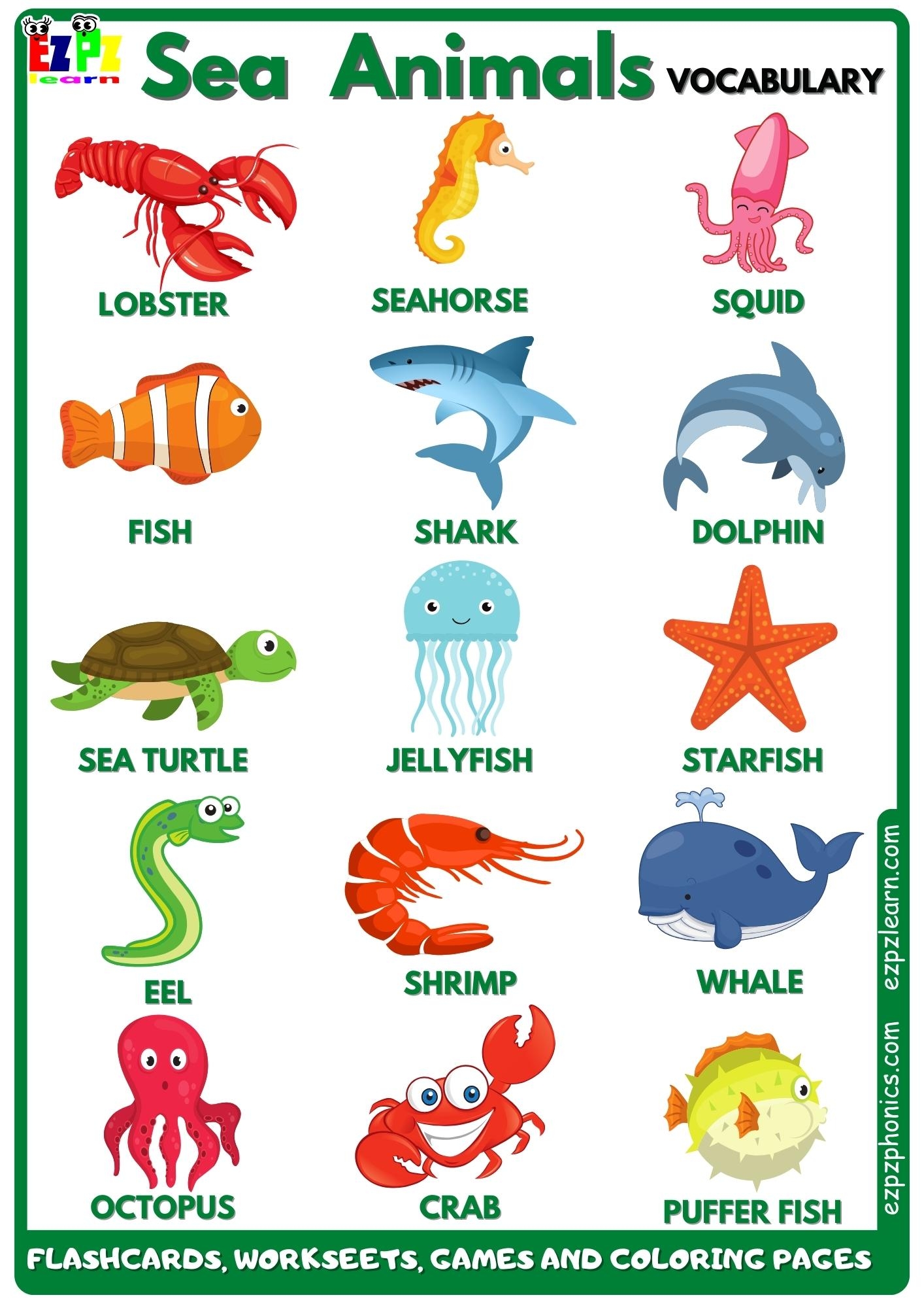 Sea Creatures Ezpzlearn