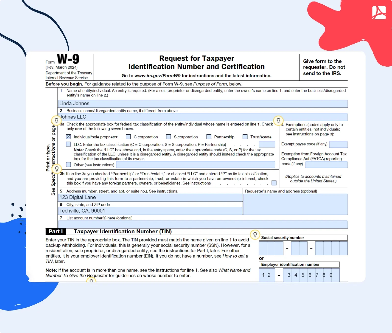 W9 Form Reply Letter Sample