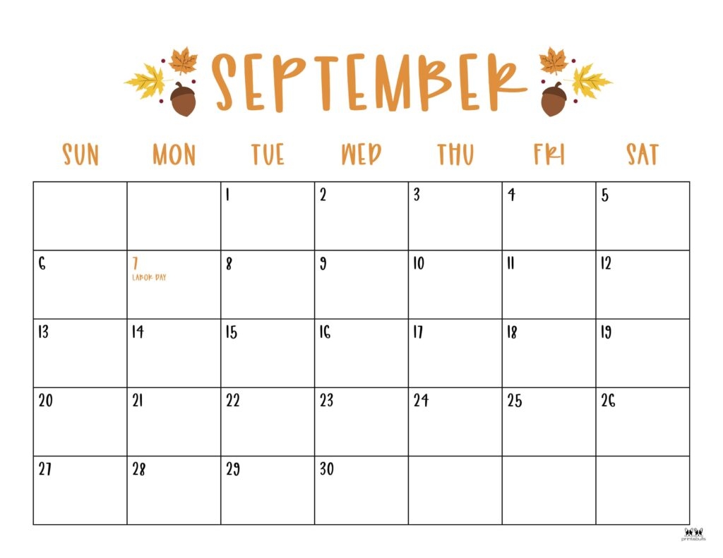 Blank September Calendar 2026 Printable Free
