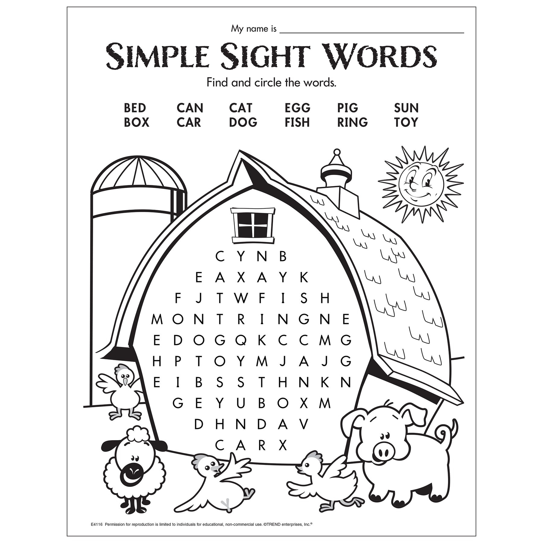 Sight Words Search Free Printables